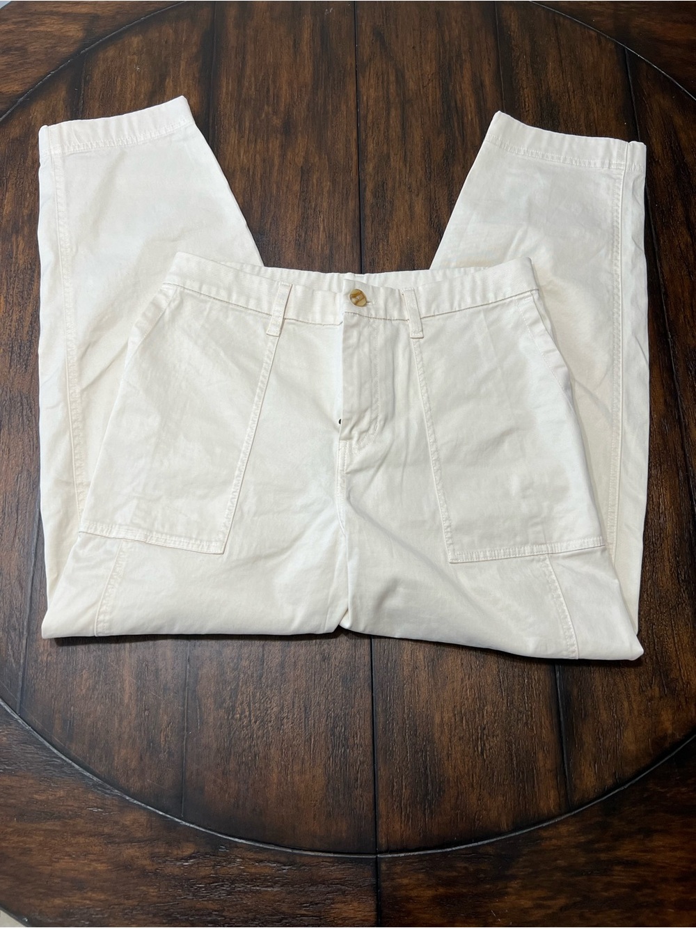 Vuori NWOT Anza Twill Structured Barrel Leg Pant VW4310 Natural Women’s Size Med - Picture 3 of 15